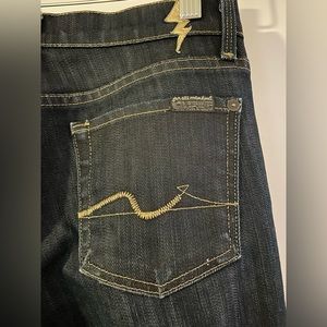 Like new 7 for All Mankind dark wash straight leg designer jeans